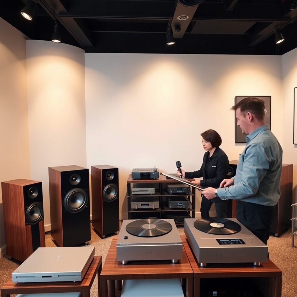 Home stereo equipment in a listening room